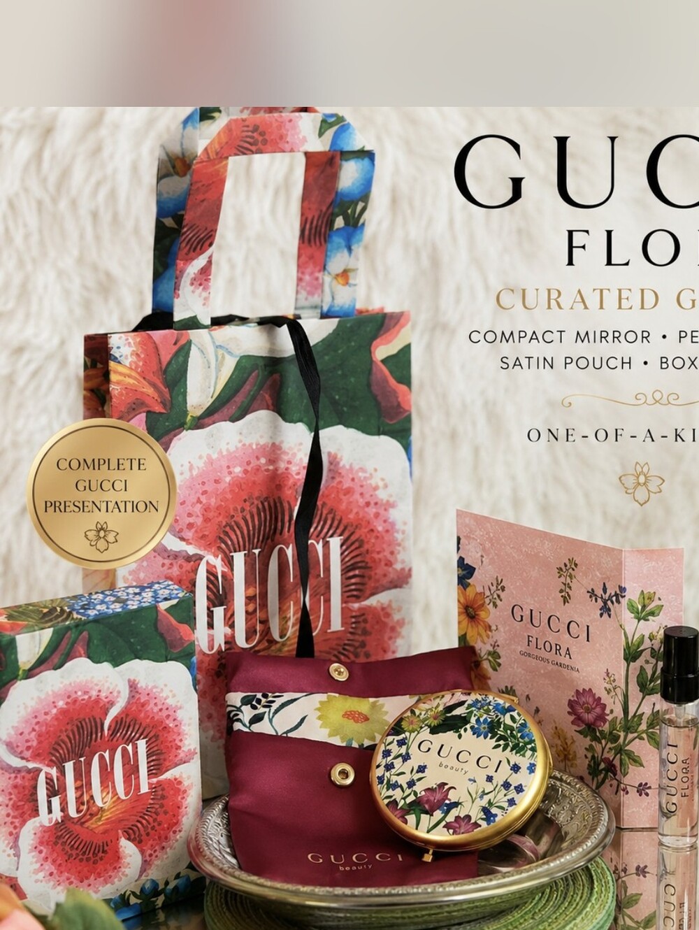 Gucci Beauty Pink Floral Sleep Mask & Matching Travel Pouch Set GWP - Picture 4 of 5
